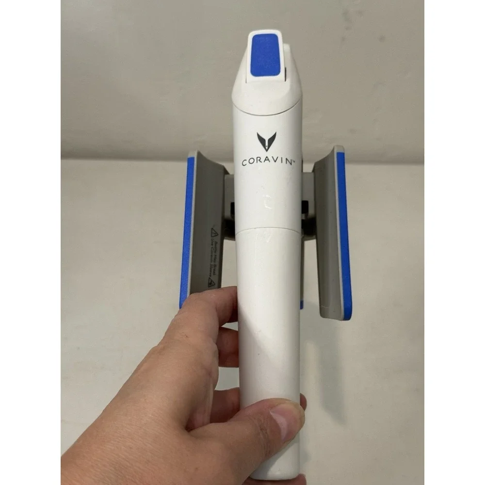 Coravin Model One Wine Bottle Opener Preservation System White Blue Preserver